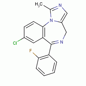 8-Chloro-3a,4-dihydro-6-(2-fluorophenyl)-1-methyl-3H-imidazo[1,5-a][1,4] benzodiazepine 59467-70-8