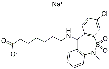 sodium 7-[(3-chloro-6,11-dihydro-6-methyldibenzo[c,f][1,2]thiazepin-11-yl)amino]heptanoate S,S-dioxide  30123-17-2
