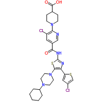 1-[3-氯-5-[[[4-(4-氯-2-噻吩基)-5-(4-环己基-1-哌嗪基)-2-噻唑基]氨基]羰基]-2-吡啶基]-4-哌啶羧酸 570406-98-3