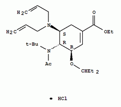 (3R,4R,5S)-4-N-乙酰基(叔丁基)氨基-5-N,N-二烯丙基氨基-3-(1-乙基丙氧基)-1-环己烯-1-甲酸乙酯单盐酸盐