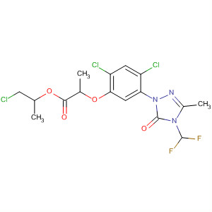 106078-69-7 Propanoic acid,2-[2,4-dichloro-5-[4-(difluoromethyl)-4,5-dihydro-3-methyl-5-oxo-1H-1,2,4-triazol-1-yl]phenoxy]-, 2-chloro-1-methylethyl ester
