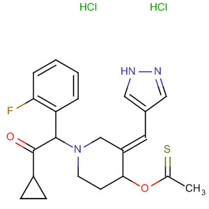 853800-21-2 Ethanethioic acid,S-[(3E)-1-[2-cyclopropyl-1-(2-fluorophenyl)-2-oxoethyl]-3-(1H-pyrazol-4-ylmethylene)-4-piperidinyl] ester, dihydrochloride