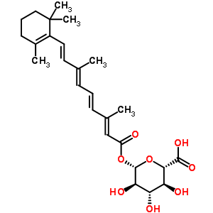 401-10-5 (2S,3S,4S,5R,6S)-6-{[(2E,4E,6E,8E)-3,7-dimethyl-9-(2,6,6-trimethylcyclohex-1-en-1-yl)nona-2,4,6,8-tetraenoyl]oxy}-3,4,5-trihydroxytetrahydro-2H-pyran-2-carboxylic acid (non-preferred name)
