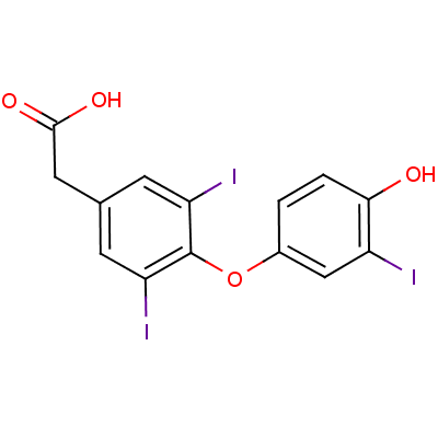 2-[4-(4-hydroxy-3-iodophenoxy)-3,5-diiodophenyl]acetic acid 51-24-1