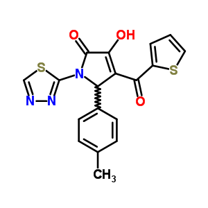 6237-96-3 3-hydroxy-5-(4-methylphenyl)-1-(1,3,4-thiadiazol-2-yl)-4-(thiophen-2-ylcarbonyl)-1,5-dihydro-2H-pyrrol-2-one