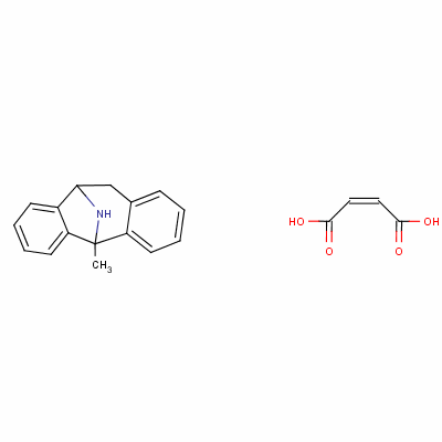 (+)-10,11-Dihydro-5-methyl-5H-dibenzo(A,D)cyclohepten-5,10-diyldiammonium maleate 77086-22-7