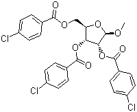 Methyl 2,3,5-tri-O-(p-chlorobenzoyl)-β-D-ribofuranoside 29755-00-8