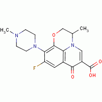 (-)-(s)-9-fluoro-2,3-dihydro-3-methyl-10-(4-methyl-1-piperazin-yl)-7-oxo-7h-pyrido(1,2,3-de)-1,4-benzoxazine-6-carboxylic acid