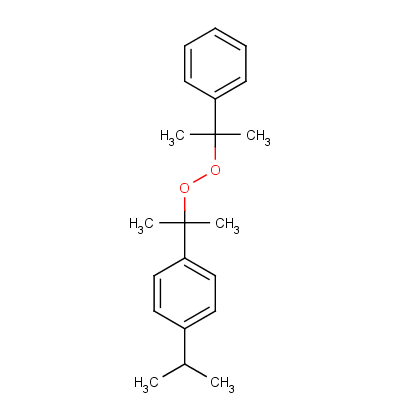 71566-50-2  A mixture of: 1-methyl-1-(3-(1-methyl ethyl)phenyl)ethyl-1-methyl-1-phenylethylperoxide, 63% by weight and 1-methyl-1-(4-(1-methyl ethyl)phenyl)ethyl-1-methyl-1-phenylethylperoxide, 31% by weight