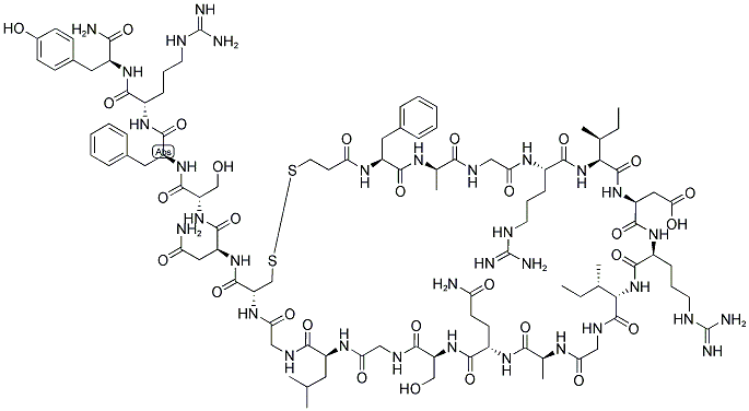 110326-94-8  3-MERCAPTOPROPIONYL-PHE-D-ALA-GLY-ARG-ILE-ASP-ARG-ILE-GLY-ALA-GLN-SER-GLY-LEU-GLY-CYS-ASN-SER-PHE-ARG-TYR-NH2 110326-94-8  3-MERCAPTOPROPIONYL-PHE-D-ALA-GLY-ARG-ILE-ASP-ARG-ILE-GLY-ALA-GLN-SER-GLY-LEU-GLY-CYS-ASN-SER-PHE-ARG-TYR-NH2