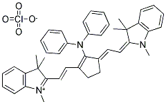 110992-57-9  2-((E)-2-(2-(DIPHENYLAMINO)-3-[(E)-2-(1,3,3-TRIMETHYL-1,3-DIHYDRO-2H-INDOL-2-YLIDENE)ETHYLIDENE]-1-CYCLOPENTEN-1-YL)ETHENYL)-1,3,3-TRIMETHYL-3H-INDOLIUM PERCHLORATE