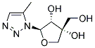 167030-66-2  3,4-Furandiol, tetrahydro-4-(hydroxymethyl)-2-(5-methyl-1H-1,2,3-triazol-1-yl)-, (2R,3R,4R)- (9CI)