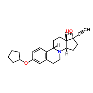 29199-51-7  (1S,3aR,10bR,12aS)-8-(cyclopentyloxy)-1-ethynyl-12a-methyl-1,2,3,3a,5,6,10b,11,12,12a-decahydrocyclopenta[5,6]pyrido[2,1-a]isoquinolin-1-ol
