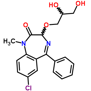 40967-03-1  7-chloro-3-(2,3-dihydroxypropoxy)-1-methyl-5-phenyl-1,3-dihydro-2H-1,4-benzodiazepin-2-one