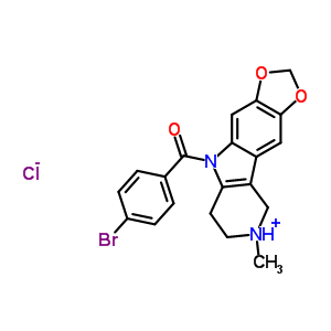 50279-96-4  5-(4-bromobenzoyl)-8-methyl-6,7,8,9-tetrahydro-5H-[1,3]dioxolo[4,5-f]pyrido[4,3-b]indol-8-ium chloride