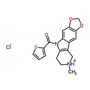 50280-01-8  8-methyl-5-(thiophen-2-ylcarbonyl)-6,7,8,9-tetrahydro-5H-[1,3]dioxolo[4,5-f]pyrido[4,3-b]indol-8-ium chloride