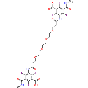51211-03-1  3,3'-[(1,16-dioxo-4,7,10,13-tetraoxahexadecane-1,16-diyl)diimino]bis[2,4,6-triiodo-5-(methylcarbamoyl)benzoic acid]