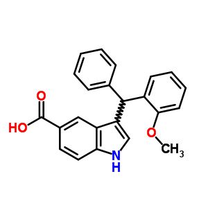 53924-11-1  3-[(2-methoxyphenyl)(phenyl)methyl]-1H-indole-5-carboxylic acid