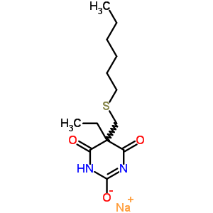 66968-45-4  sodium 5-ethyl-5-[(hexylsulfanyl)methyl]-4,6-dioxo-1,4,5,6-tetrahydropyrimidin-2-olate