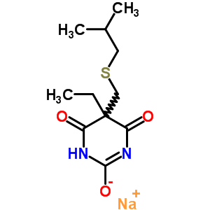 66968-51-2  sodium 5-ethyl-5-{[(2-methylpropyl)sulfanyl]methyl}-4,6-dioxo-1,4,5,6-tetrahydropyrimidin-2-olate