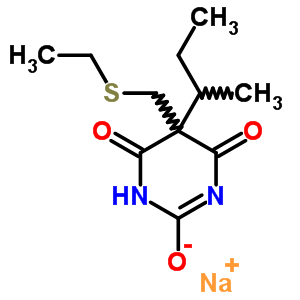 67050-32-2  sodium 5-(butan-2-yl)-5-[(ethylsulfanyl)methyl]-4,6-dioxo-1,4,5,6-tetrahydropyrimidin-2-olate