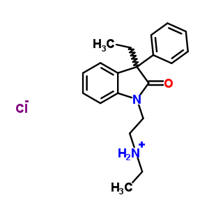 37129-53-6  chlorek N-etylo-2-(3-etylo-2-okso-3-fenylo-2,3-dihydro-1H-indol-1-ylo)etanaminiowy