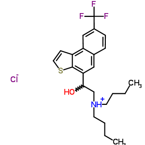 52368-39-5  N-butyl-N-{2-hydroxy-2-[8-(trifluoromethyl)naphtho[2,1-b]thiophen-4-yl]ethyl}butan-1-aminium chloride