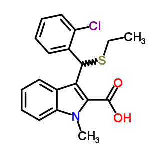 56297-58-6  3-[(2-chlorophenyl)(ethylsulfanyl)methyl]-1-methyl-1H-indole-2-carboxylic acid