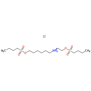 61556-94-3  6-[(butylsulfonyl)oxy]-N-{2-[(butylsulfonyl)oxy]ethyl}hexan-1-aminium chloride