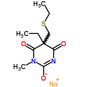 66968-41-0  sodium 5-ethyl-5-[(ethylsulfanyl)methyl]-1-methyl-4,6-dioxo-1,4,5,6-tetrahydropyrimidin-2-olate