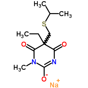 66968-65-8  sodium 5-ethyl-1-methyl-4,6-dioxo-5-[(propan-2-ylsulfanyl)methyl]-1,4,5,6-tetrahydropyrimidin-2-olate