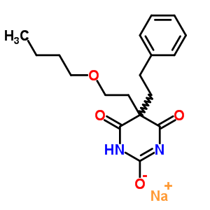 67050-18-4  sodium 5-(2-butoxyethyl)-4,6-dioxo-5-(2-phenylethyl)-1,4,5,6-tetrahydropyrimidin-2-olate