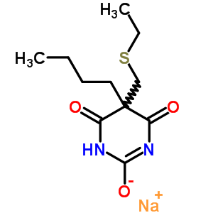 67050-30-0  sodium 5-butyl-5-[(ethylsulfanyl)methyl]-4,6-dioxo-1,4,5,6-tetrahydropyrimidin-2-olate