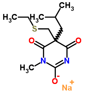 67051-08-5  sodium 5-[(ethylsulfanyl)methyl]-1-methyl-5-(2-methylpropyl)-4,6-dioxo-1,4,5,6-tetrahydropyrimidin-2-olate