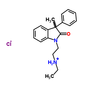 37129-50-3  N-etyl-2-(3-metyl-2-okso-3-fenyl-2,3-dihydro-1H-indol-1-yl)etanaminiumklorid