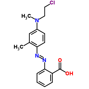 38115-54-7  2-[(E)-{4-[(2-chloroethyl)(methyl)amino]-2-methylphenyl}diazenyl]benzoic acid