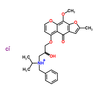 55165-33-8  N-benzyl-2-hydroxy-3-[(9-methoxy-2-methyl-4-oxo-4H-furo[3,2-g]chromen-5-yl)oxy]-N-(propan-2-yl)propan-1-aminium chloride