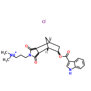 59496-26-3  3-{(4S,7S)-5-[(1H-indol-3-ylcarbonyl)oxy]-1,3-dioxooctahydro-2H-4,7-methanoisoindol-2-yl}-N,N-dimethylpropan-1-aminium chloride