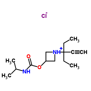 60752-95-6  1-(3-ethylpent-1-yn-3-yl)-3-[(propan-2-ylcarbamoyl)oxy]azetidinium chloride