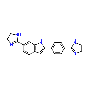 64431-93-2  6-(4,5-dihydro-1H-imidazol-2-yl)-2-[4-(4,5-dihydro-1H-imidazol-2-yl)phenyl]-1H-indole