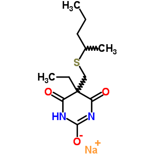 66968-77-2  sodium 5-ethyl-4,6-dioxo-5-[(pentan-2-ylsulfanyl)methyl]-1,4,5,6-tetrahydropyrimidin-2-olate