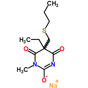 66968-98-7  sodium 5-ethyl-1-methyl-4,6-dioxo-5-[(propylsulfanyl)methyl]-1,4,5,6-tetrahydropyrimidin-2-olate