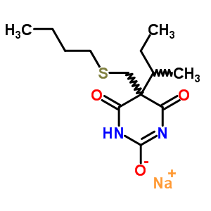 67050-23-1  sodium 5-(butan-2-yl)-5-[(butylsulfanyl)methyl]-4,6-dioxo-1,4,5,6-tetrahydropyrimidin-2-olate