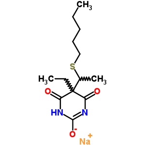 67050-85-5  sodium 5-ethyl-4,6-dioxo-5-[1-(pentylsulfanyl)ethyl]-1,4,5,6-tetrahydropyrimidin-2-olate