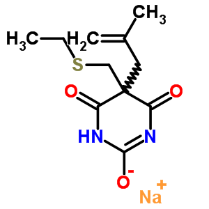 67051-14-3  sodium 5-[(ethylsulfanyl)methyl]-5-(2-methylprop-2-en-1-yl)-4,6-dioxo-1,4,5,6-tetrahydropyrimidin-2-olate