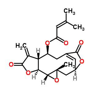 10247-73-1;21899-50-3  (1aR,1bS,4aR,5S,10S,11aS)-11a-methyl-4-methylidene-3,8-dioxodecahydro-10,7-(metheno)furo[2,3-f]oxireno[d]oxacycloundecin-5(8H)-yl 3-methylbut-2-enoate