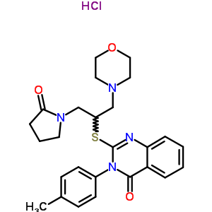117039-02-8  3-(4-methylphenyl)-2-{[1-(morpholin-4-yl)-3-(2-oxopyrrolidin-1-yl)propan-2-yl]sulfanyl}quinazolin-4(3H)-one hydrochloride (1:1)