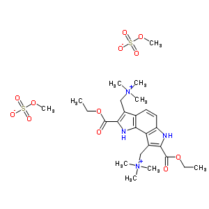 72990-72-8  [2,7-bis(ethoxycarbonyl)-1,6-dihydropyrrolo[2,3-e]indole-3,8-diyl]bis(N,N,N-trimethylmethanaminium) bis(methyl sulfate)