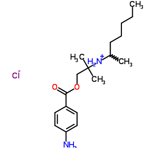 73728-38-8  N-{1-[(4-aminobenzoyl)oxy]-2-methylpropan-2-yl}heptan-2-aminium chloride