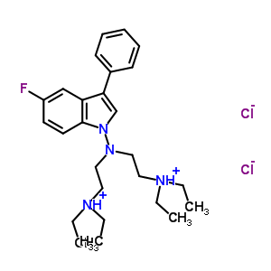 74758-22-8  2,2'-[(5-fluoro-3-phenyl-1H-indol-1-yl)imino]bis(N,N-diethylethanaminium) dichloride